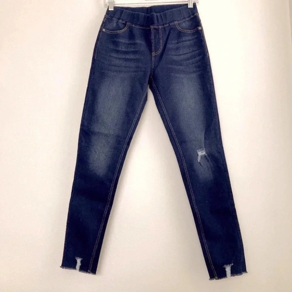 Jvini Denim Pull-On Super Stretch Ponte Pants Dark Wash Slimming - Picture 1 of 6